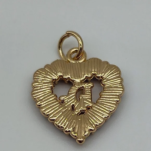 DIOR Gold Heart Logo Pendant Lavender Crystal Galliano Era Y2K Vintage - Picture 3 of 5
